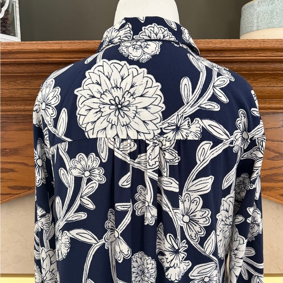 LOFT Floral Midi Pocket Shirtdress with Pockets Size XSmall NWOT - Picture 13 of 16